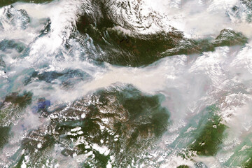 Forest fires, disasters from space. Elements of this image furnished by NASA