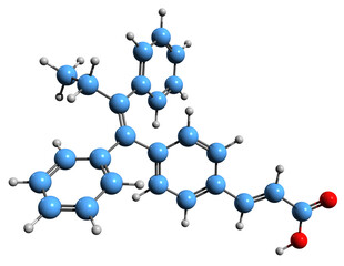  3D image of Etacstil skeletal formula - molecular chemical structure of  combined selective estrogen receptor modulator  isolated on white background
