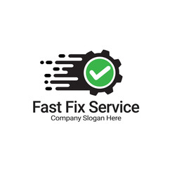 Modern Fast Fix Service Workshop Logo Design