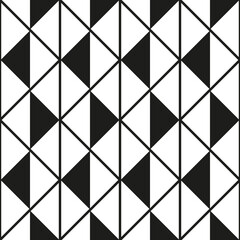 Black and white geometric seamless pattern repeating background for design