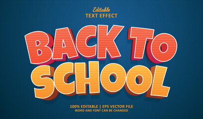 Fototapeta Back to school editable text effect 3d style obraz