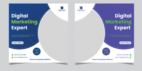 Digital Marketing Expert Corporate Business Square Flyer Social Media Post Banner Design Template
