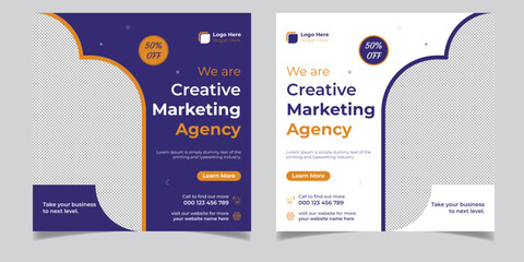 Creative Marketing Agency Corporate Business Square Flyer Social Media Post Banner Design Template