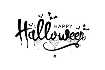 Happy Halloween vector lettering. Greeting card, party invitation.