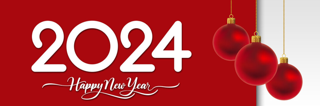 2024 Happy New Year in golden design, Holiday greeting card design.