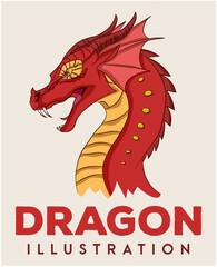 Dragon Vector illustration, Red Dragon