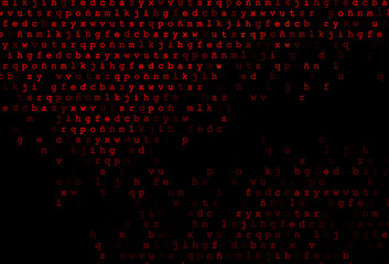 Dark red vector pattern with ABC symbols.