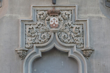 gothic architectural element isolated on a wall of a church