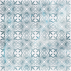 Panele Szklane  seamless floral pattern background with white marble floor