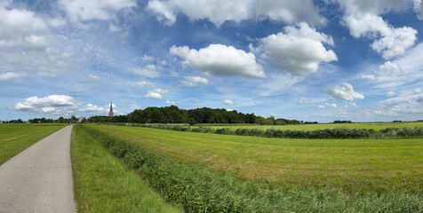 Fototapeta na wymiar Panorama from farmland around Tzum