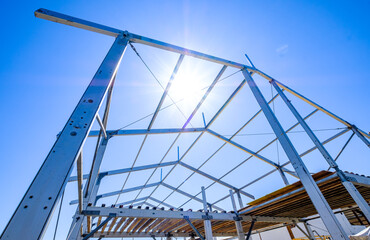 new roof framework at a hall