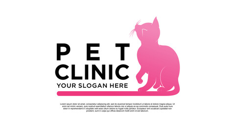 Pet clinic logo design with creative unique style Premium Vector part 1