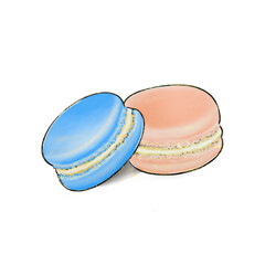 macaroon isolated on white background,  illustration 