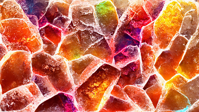 Multi Colored Glow Ice Texture Background