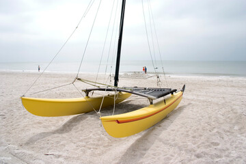 Catamaran on Florida Gulf beach.