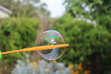 soap bubbles in the garden