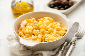 typical portuguese dish bacalhau espiritual cod fish wtih vegetables