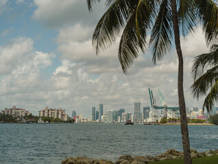 Obraz na płótnie Canvas beach with trees island Miami Beach views 