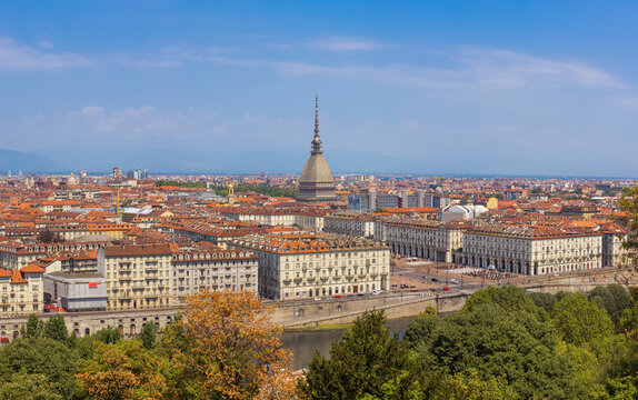 Turin Skyline  At Day,  Turin Cityscape, Italy