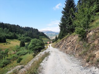 Gravel road on mountain Bjelasnica near village Rakitnica, Bosnia and Herzegovina