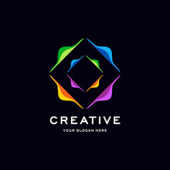 Creative concept logo . Creative symbol design for company. Template Realistic 3d volume icon element.