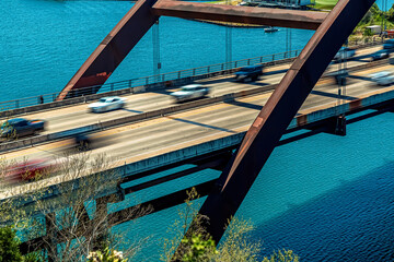 Pennybacker Bridge - 360 Bridge - in Austin Texas on a sunny spring day