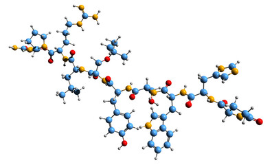 3D image of Goserelin skeletal formula - molecular chemical structure of Antigonadotropin isolated on white background
 - obrazy, fototapety, plakaty