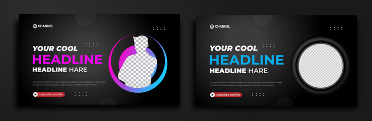 YouTube video thumbnail or social media web banner and corporate YouTube thumbnail design template