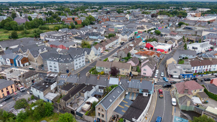 Fototapeta premium Ennis is the county town of County Clare ,view of colorful streets and neighborhoods, Ireland, July,23,2022A