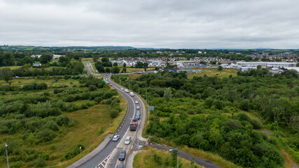 Fototapeta na wymiar Ennis is the county town of County Clare ,view of colorful streets and neighborhoods, Ireland, July,23,2022A