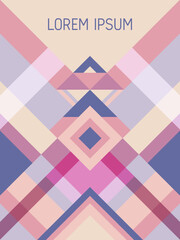 Cover page layout vector template geometric design with triangles and stripes pattern.
