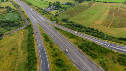 Highway m18, section from Limerick to Ennis view of exit to Ennis, Limerick ,Ireland ,July,23,2022