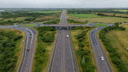 Highway m18, section from Limerick to Ennis view of exit to Ennis, Limerick ,Ireland ,July,23,2022
