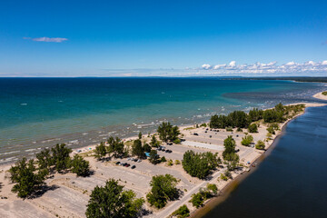 Wasaga Beach drone views shoreline waterfront 