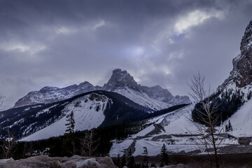 Mountain along the roadside. Yoho National Park, British Columbia, Canada