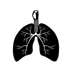 Tracheal bronchus organ icon in minimal style vector illustration. Human internal organs design element, logo. Anatomy, medicine concept. Healthcare. Medicine isolated on white background.