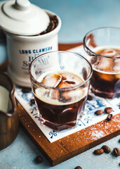 cup of coffee cold espresso tonic summer drinks