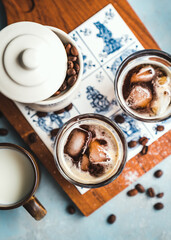 cup of coffee cold espresso tonic summer drinks