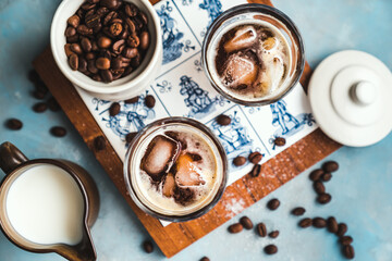 cup of coffee cold espresso tonic summer drinks