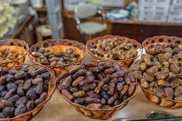 Basket of dates for selling in Doha, Qatar