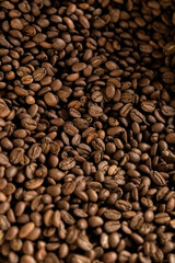 coffee roasting process. close up
