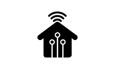Smart home,house signal wifi wireless vector icon