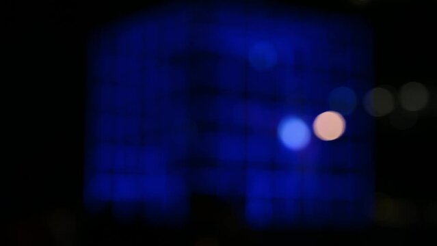 Blurred out of focus lights and bokeh at a light display