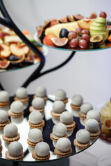 Rows of desserts on the wedding table