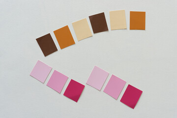 abstract background with paint sample pieces (brown and pink)