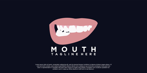 Mouth lips logo design with creative unique style Premium Vector part 2