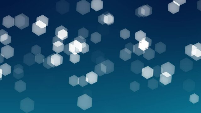 Abstract white hexagon flying animation.