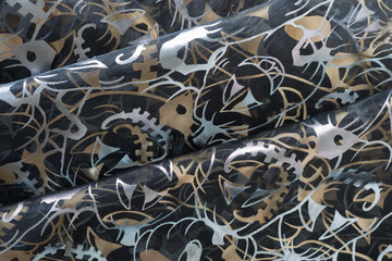 abstract fabric background or halloween themed wallpaper (jack o lanterns)