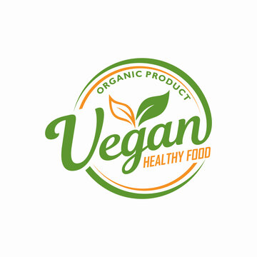 Vegan friendly icon badge logo design. Vector illustration.
