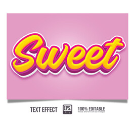 elegant sweet editable text effect style